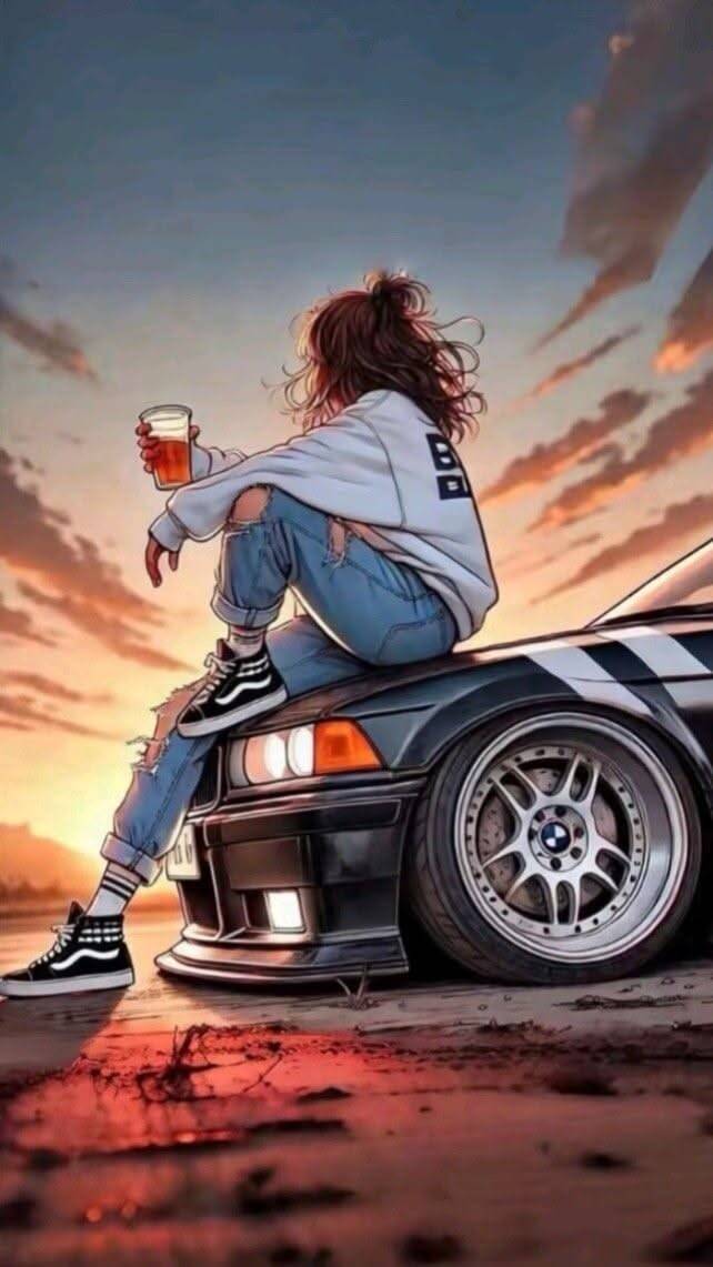 Cool BMW Car pfp Profile Picture with Sunset Vibes
