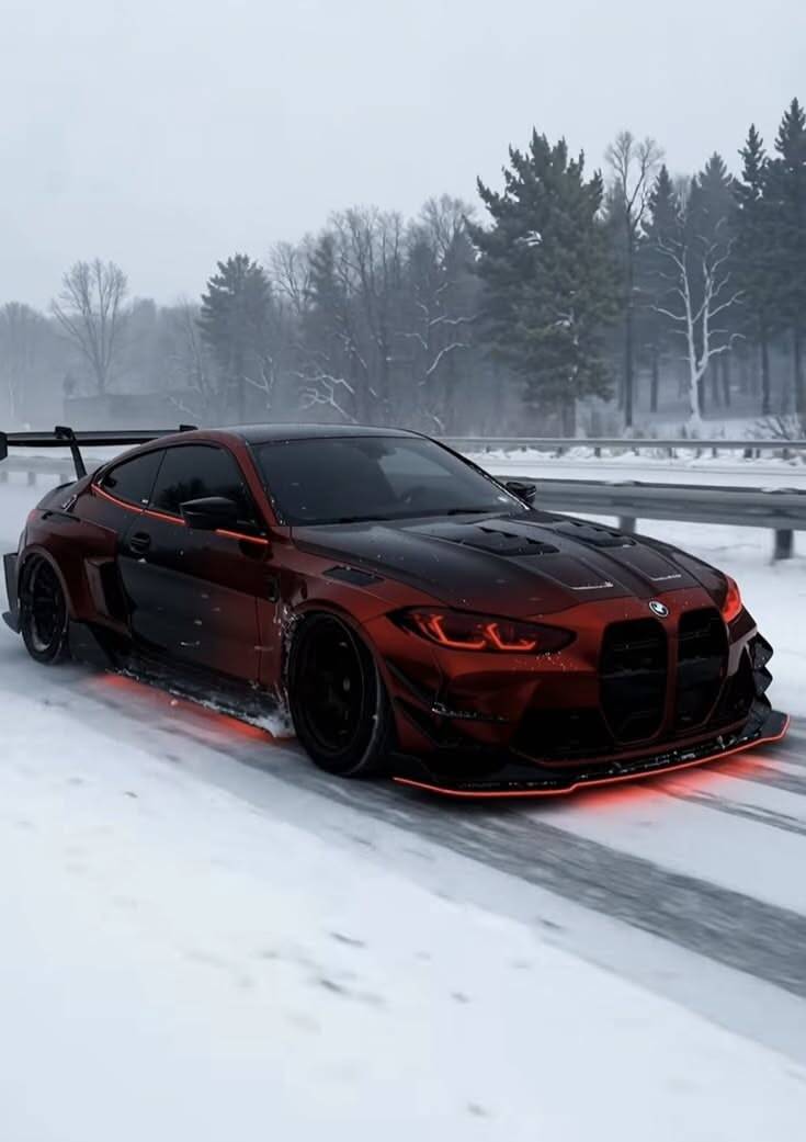 BMW M4 Red and Black Winter Car pfp Profile Picture