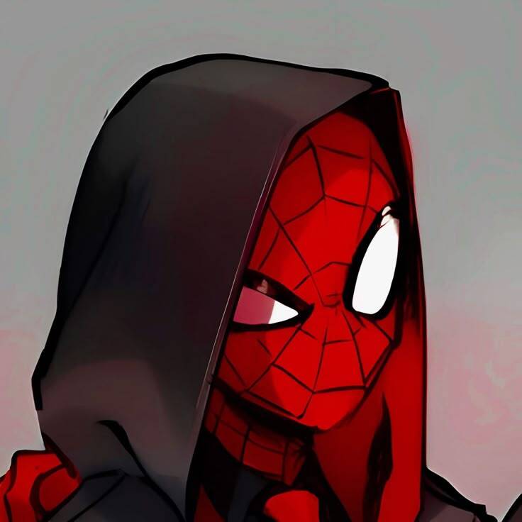 Spiderman pfp Profile Picture with Hoodie and Intense Gaze