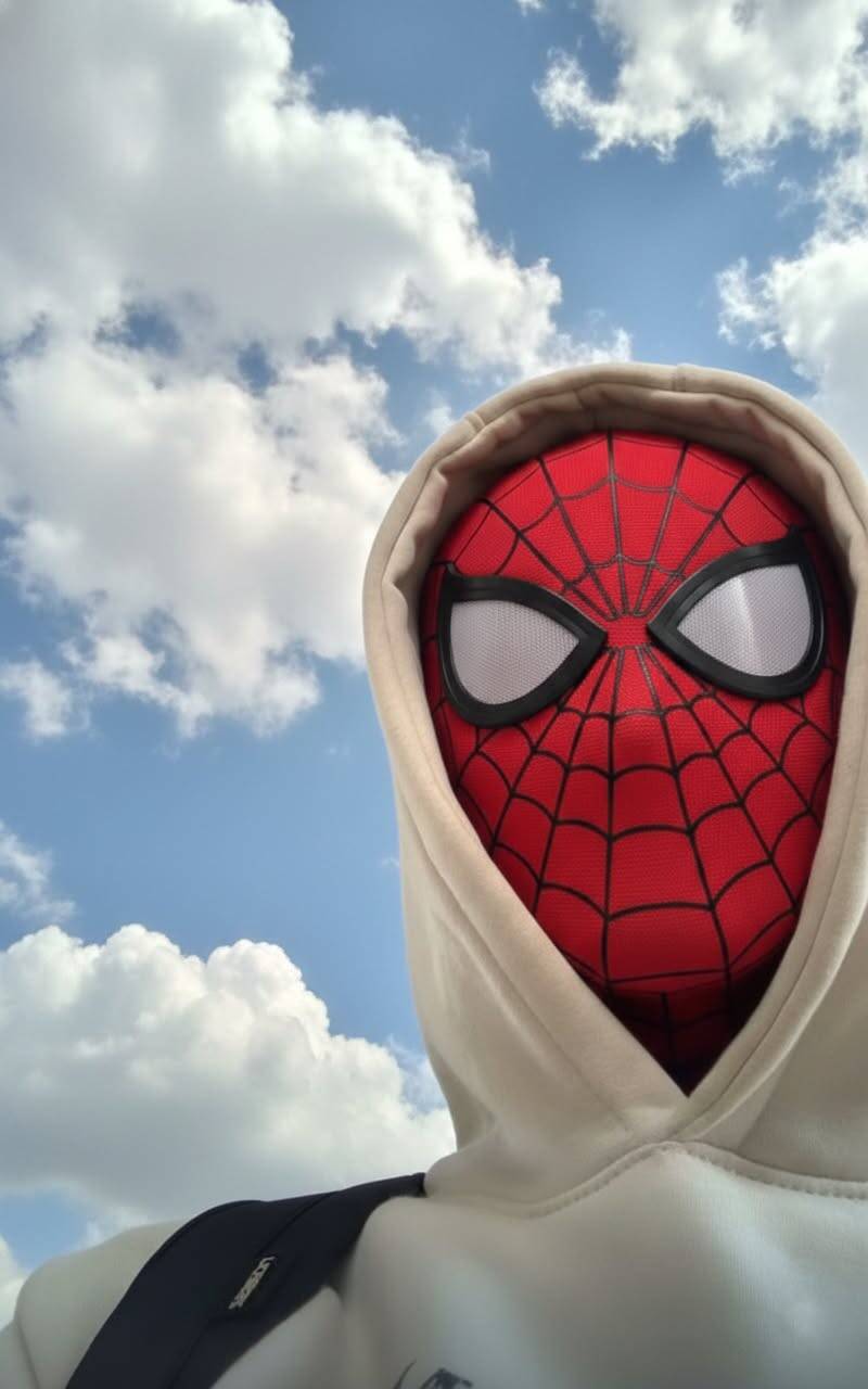 Spiderman pfp Profile Picture with Iconic Mask Against Blue Sky