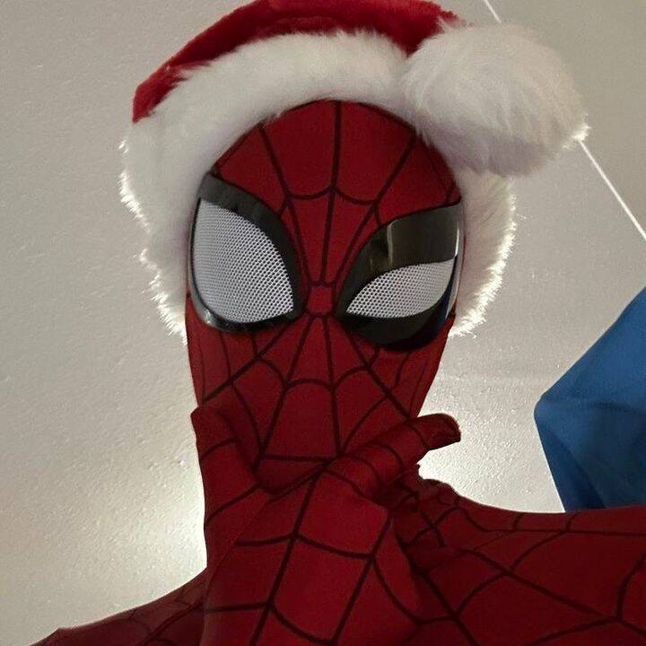 Spiderman pfp Profile Picture with Santa Hat