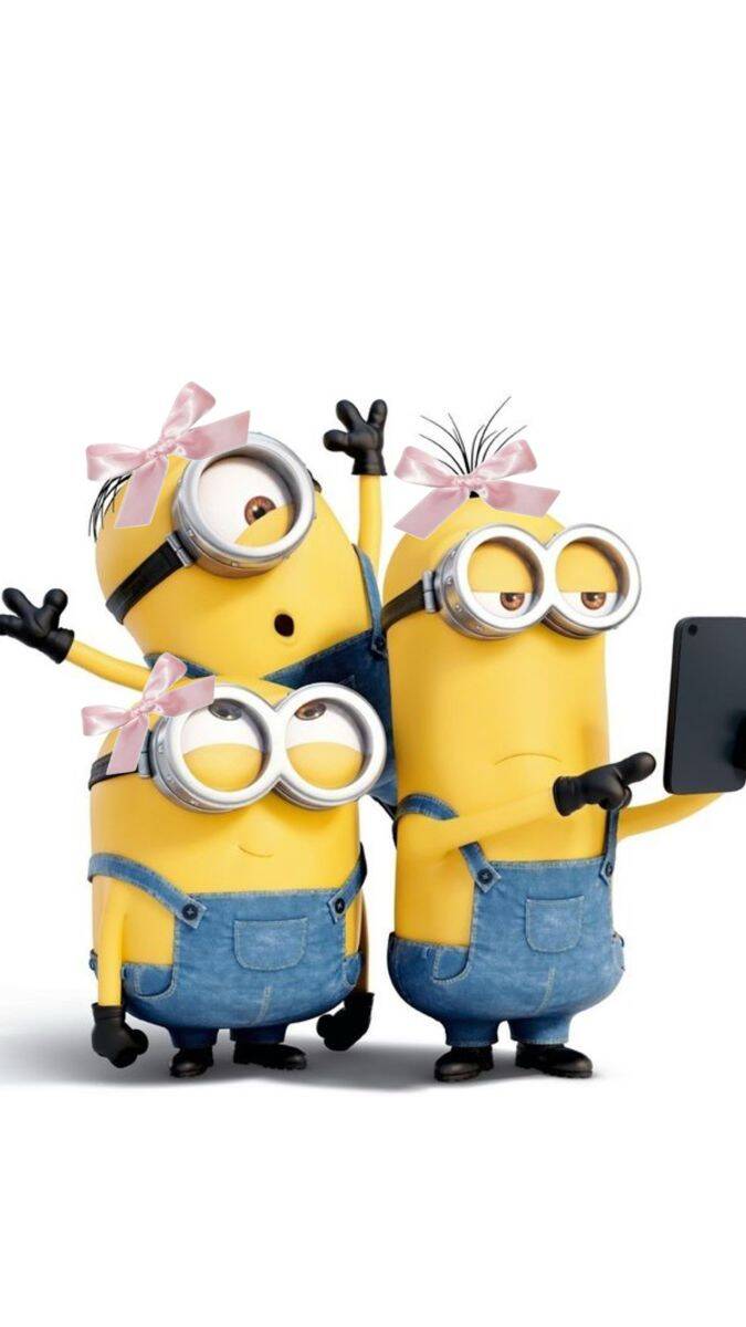 Minion pfp Profile Picture Fun Group Selfie with Bows