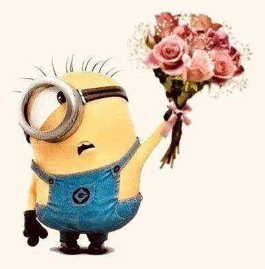 Minion pfp Profile Picture Cute Minion Holding Flowers