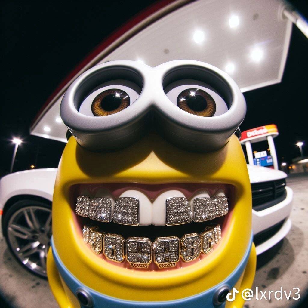 Minion pfp Profile Picture with Blinged Out Grills