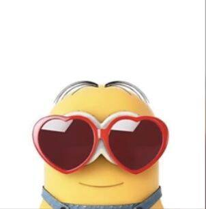 Minion pfp Profile Picture with Heart Shaped Sunglasses