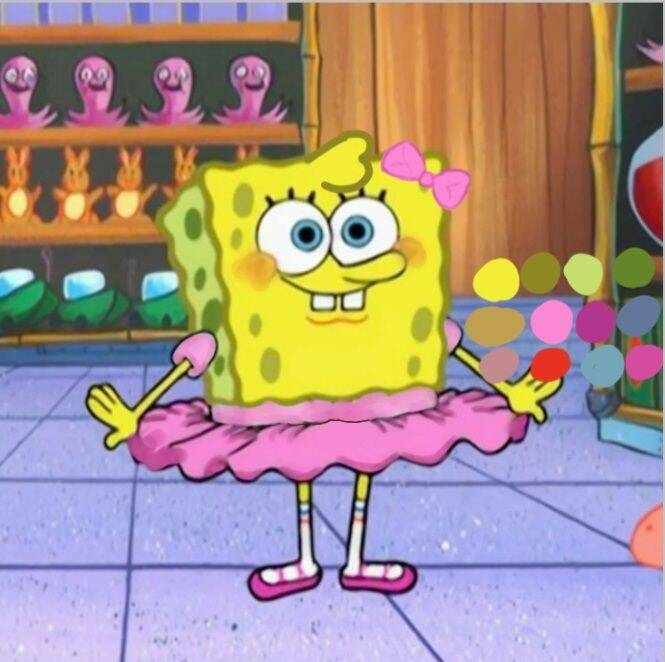Spongebob pfp Profile Picture in Cute Pink Tutu