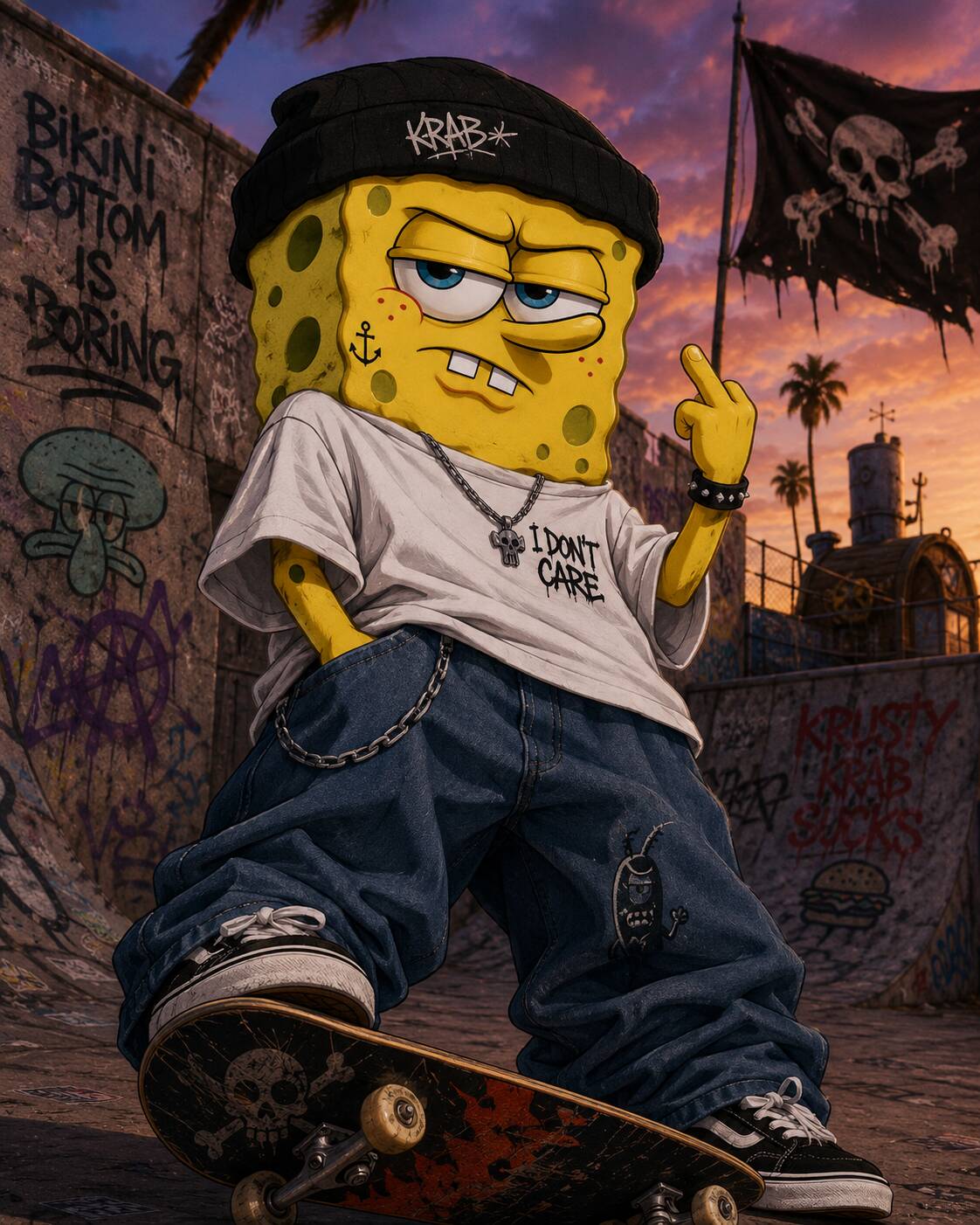 Spongebob pfp Profile Picture Cool Skateboarder Attitude
