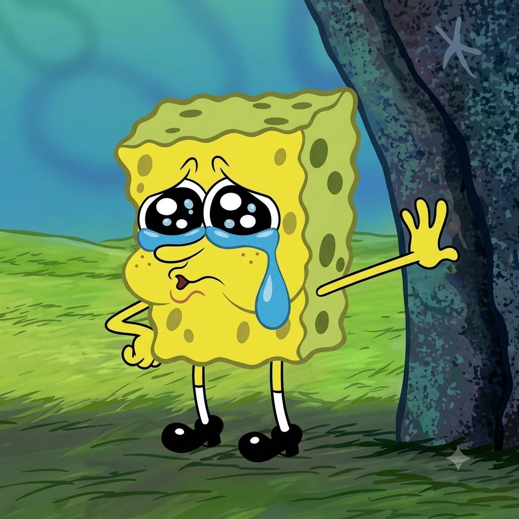 Spongebob pfp Profile Picture Sad and Crying Face