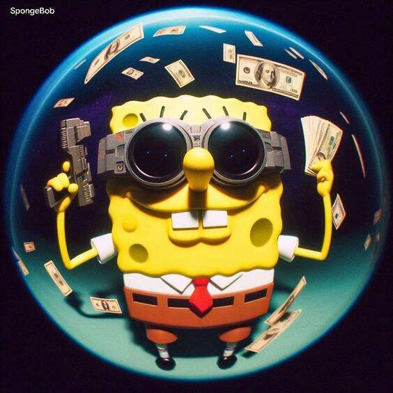 Spongebob pfp Profile Picture with Money and Goggles