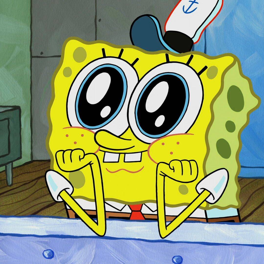 Spongebob pfp Profile Picture Excited at Krusty Krab