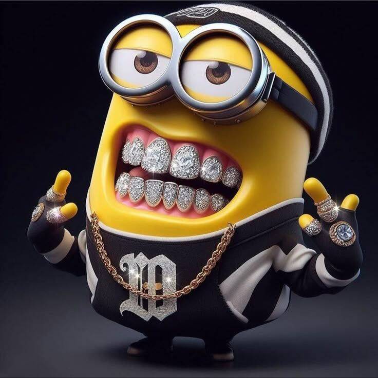 Gangster Minion pfp Profile Picture with Bling