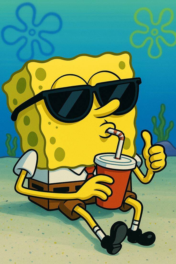 Spongebob pfp Profile Picture Cool Relaxing with Sunglasses