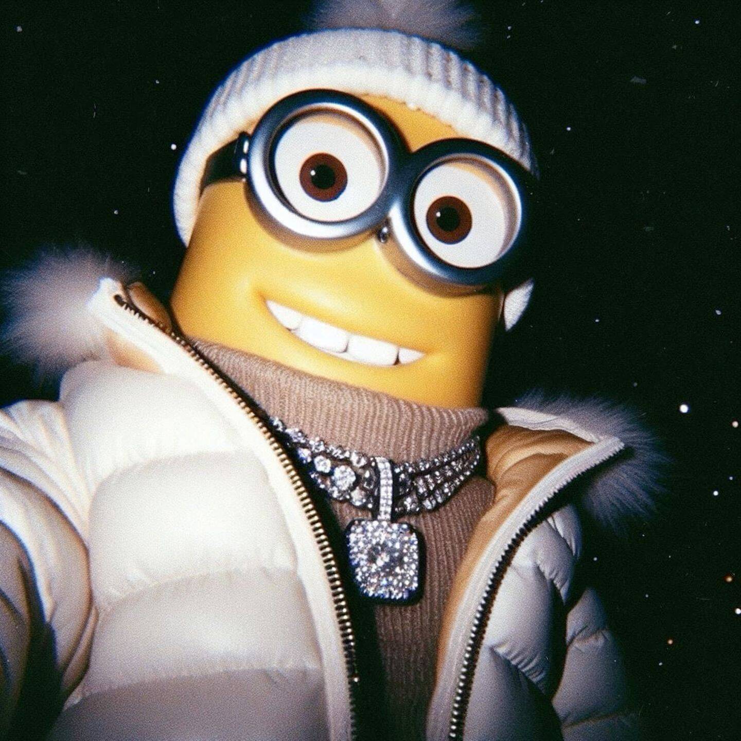 Stylish Winter Minion pfp Profile Picture with Bling