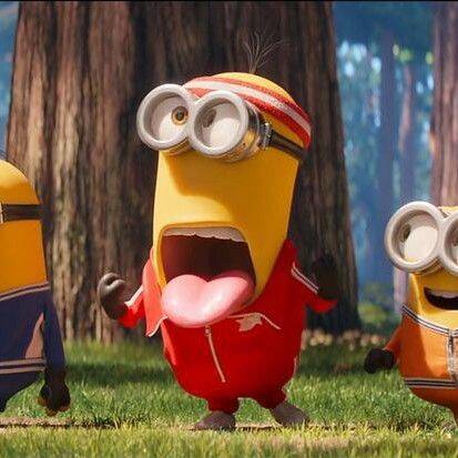 Minion pfp Profile Picture Excited in Red Tracksuit