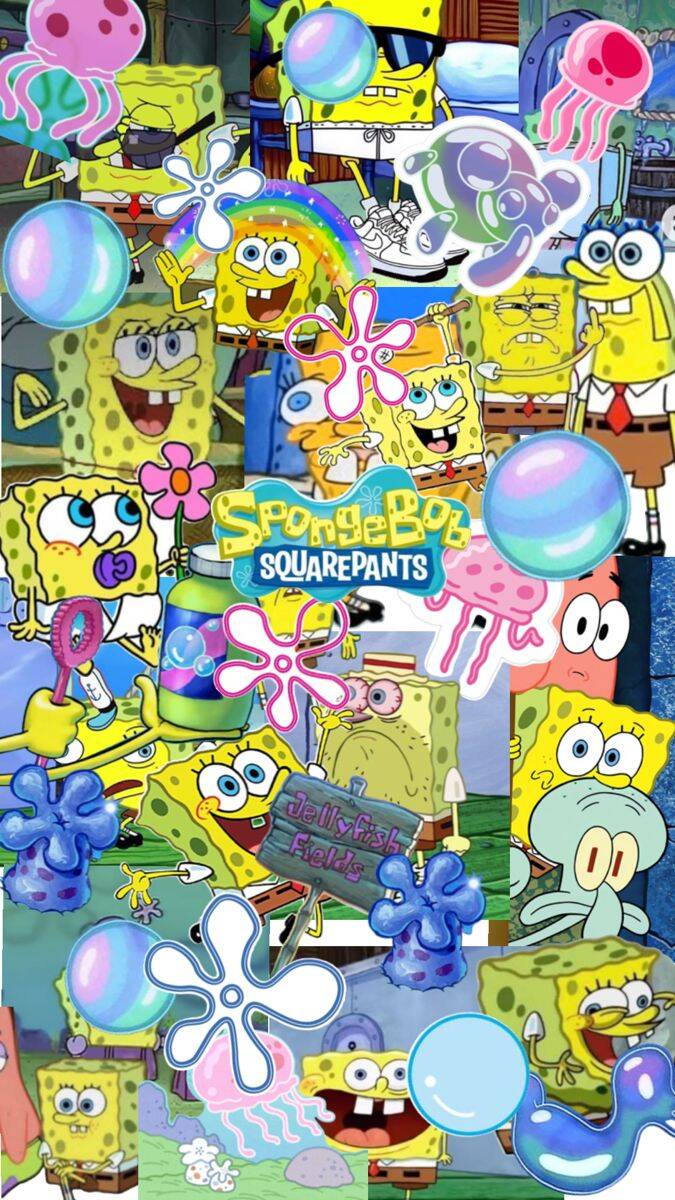 Spongebob pfp Profile Picture Colorful Collage with Friends
