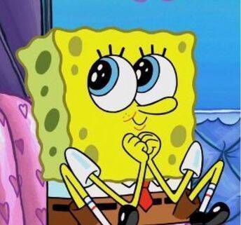 Spongebob pfp Profile Picture Cute Happy Sitting Pose