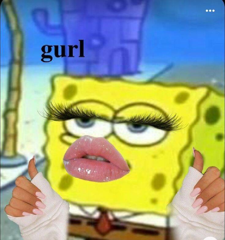 Spongebob pfp Profile Picture Sassy Meme with Makeup