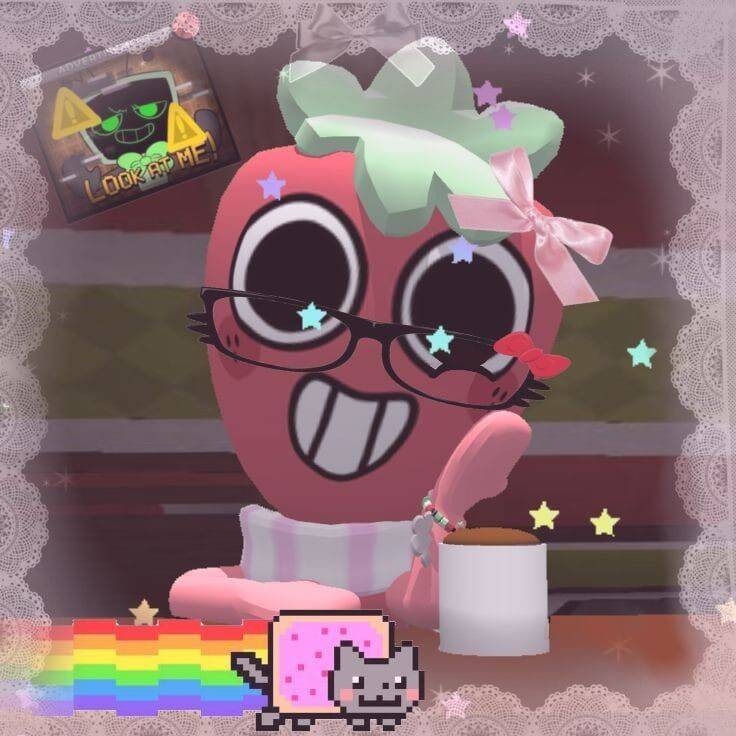 Dandy’s World pfp Profile Picture Strawberry Nerd Toon
