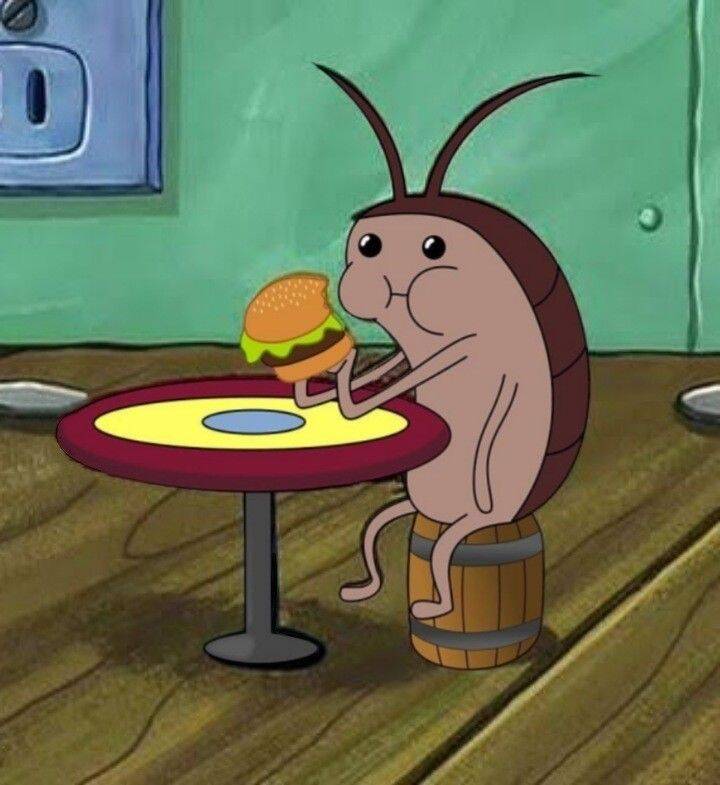 Spongebob pfp Profile Picture Funny Roach Eating Burger