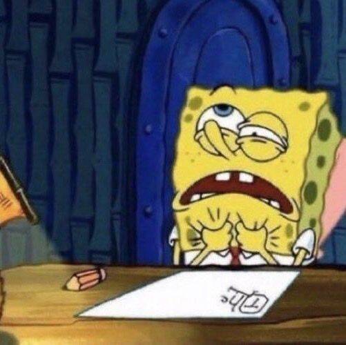 Spongebob pfp Profile Picture Tired and Exhausted at Work