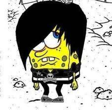 Spongebob pfp Profile Picture Emo Style with Black Hair