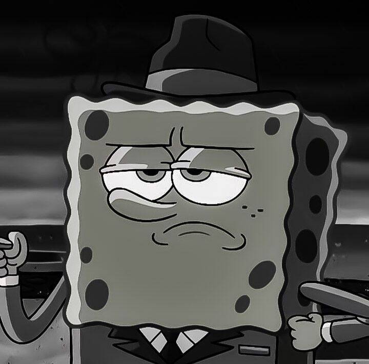 Spongebob pfp Profile Picture Noir Detective Style