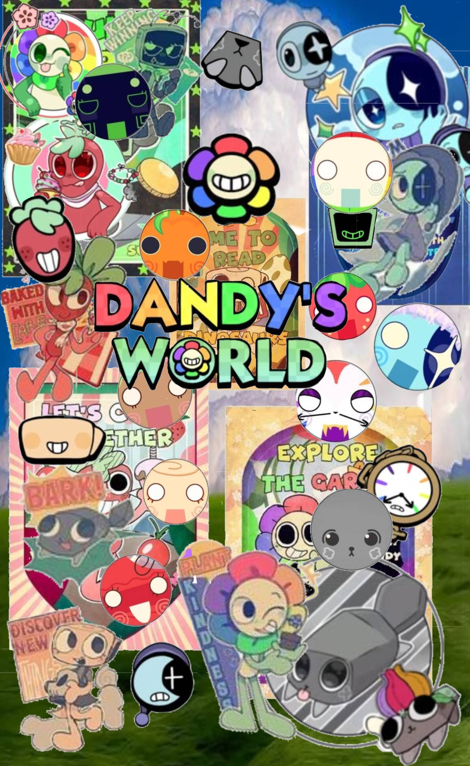 Dandy’s World pfp Profile Picture Vibrant Cartoon Collage