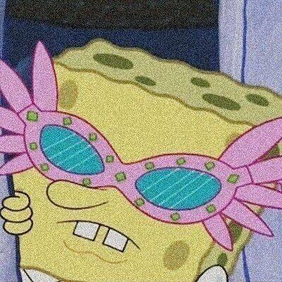 Spongebob pfp Profile Picture with Funky Pink Sunglasses