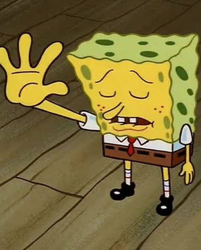 Spongebob pfp Profile Picture Tired Waving Goodbye