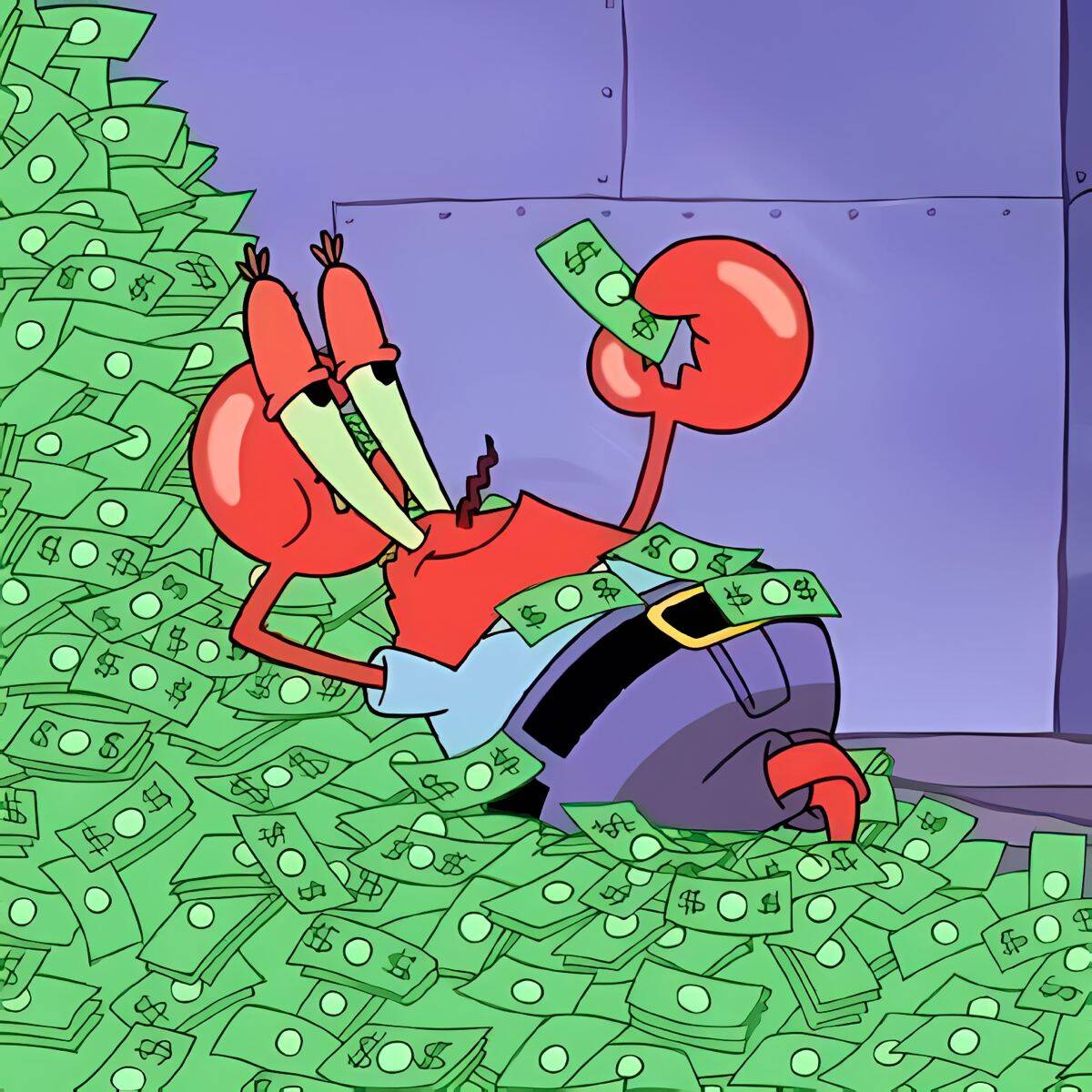 Spongebob pfp Profile Picture with Mr Krabs Counting Money