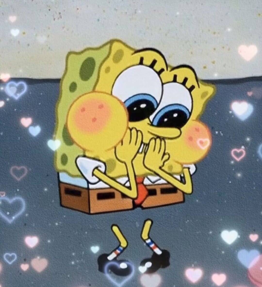 Spongebob pfp Profile Picture Cute Blushing Face