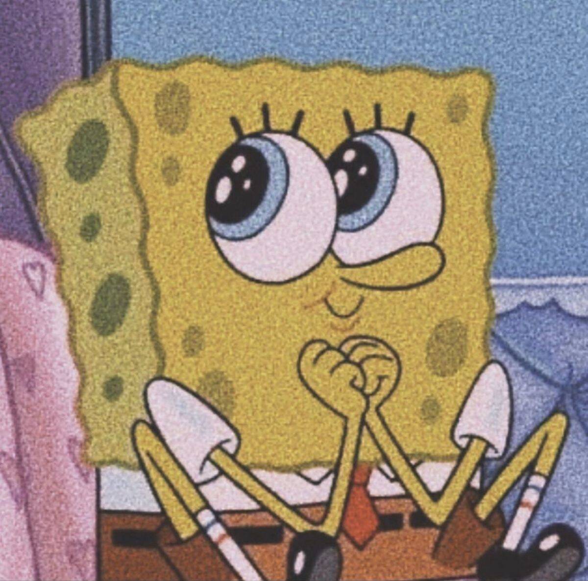 Spongebob pfp Profile Picture Cute Dreamy Face