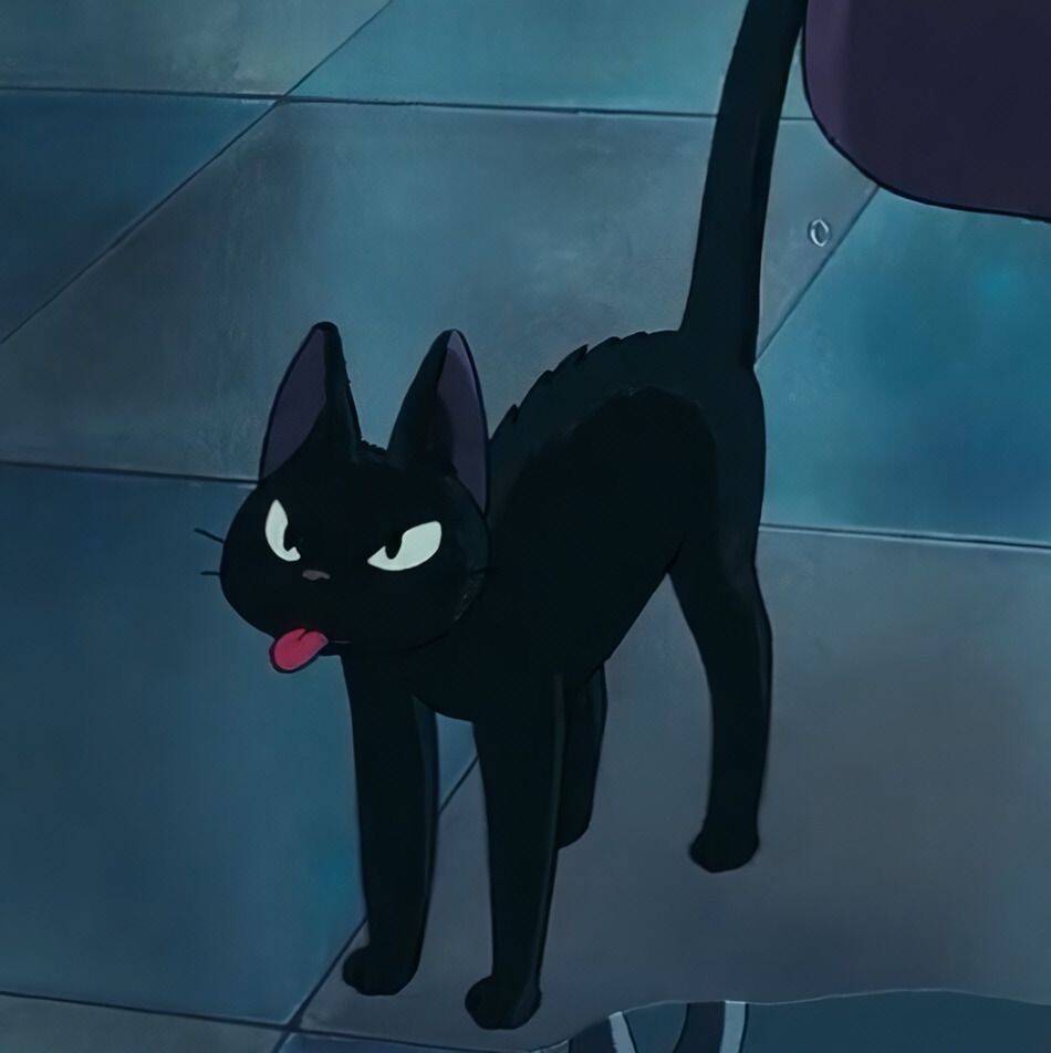 Playful Black Cat pfp Profile Picture with Tongue Out