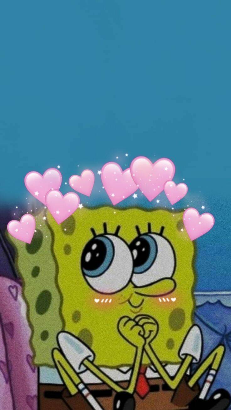 Spongebob pfp Profile Picture with Heart Crown Cute and Adorable