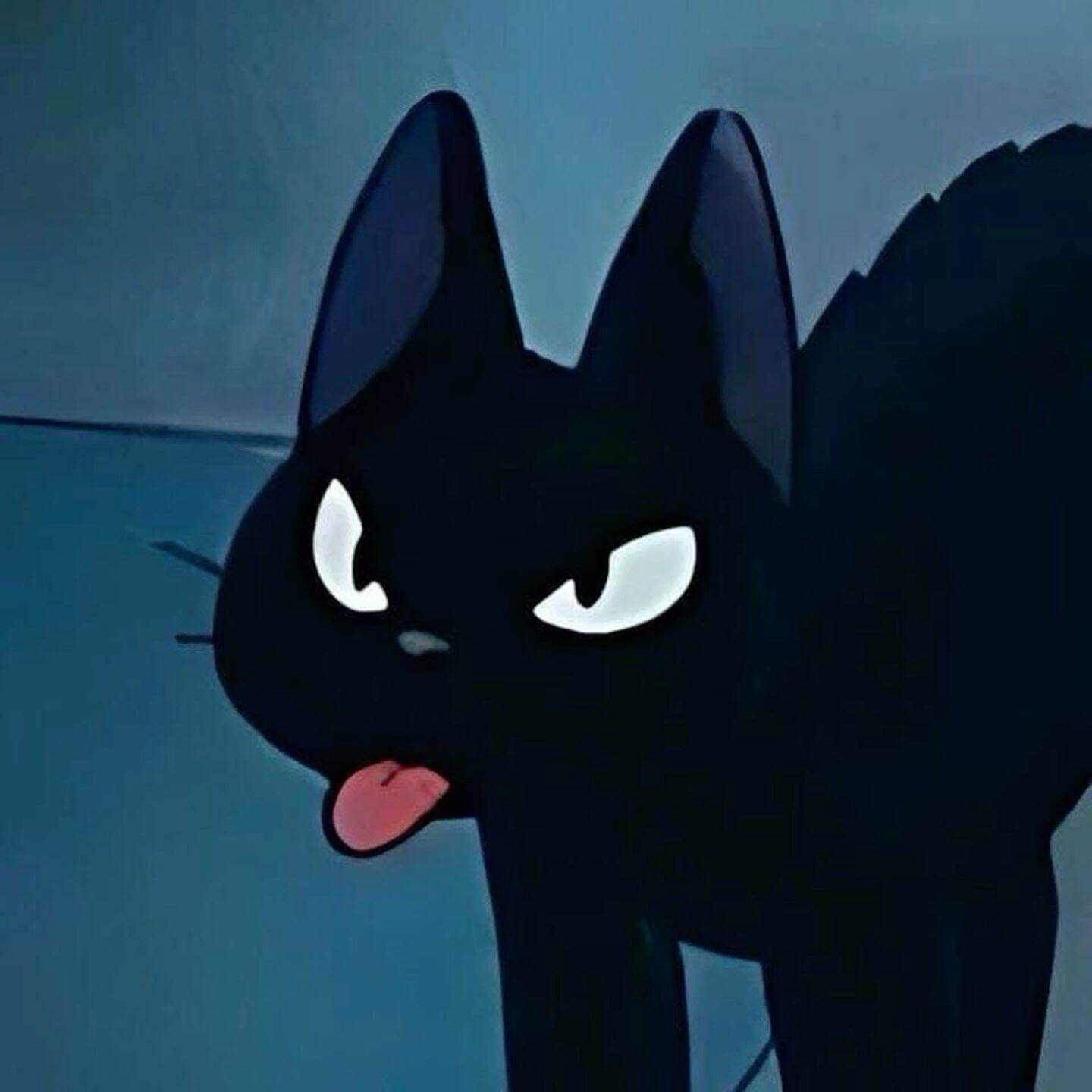 Playful Cartoon Black Cat pfp Profile Picture