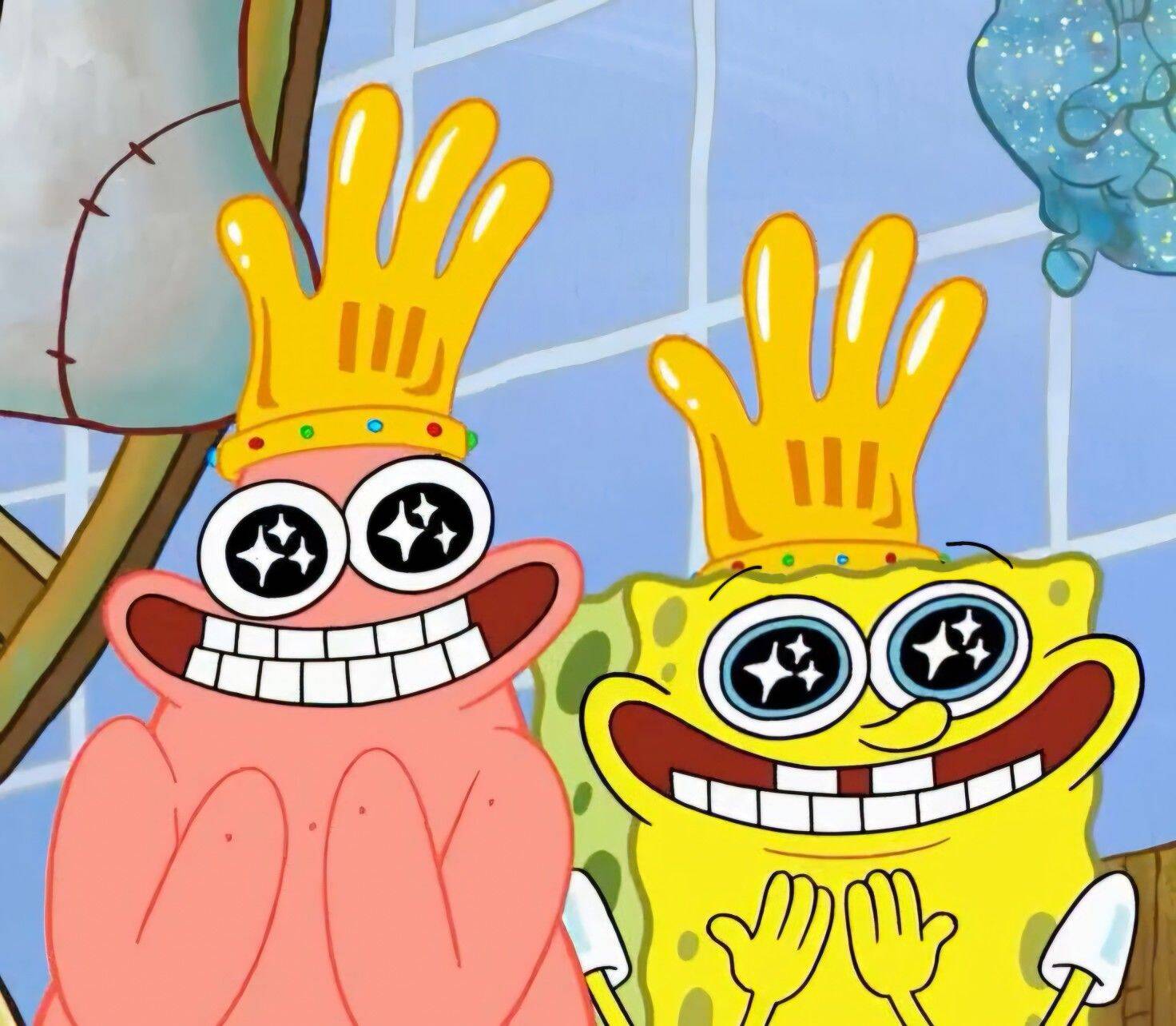 Spongebob pfp Profile Picture Excited with Patrick Star