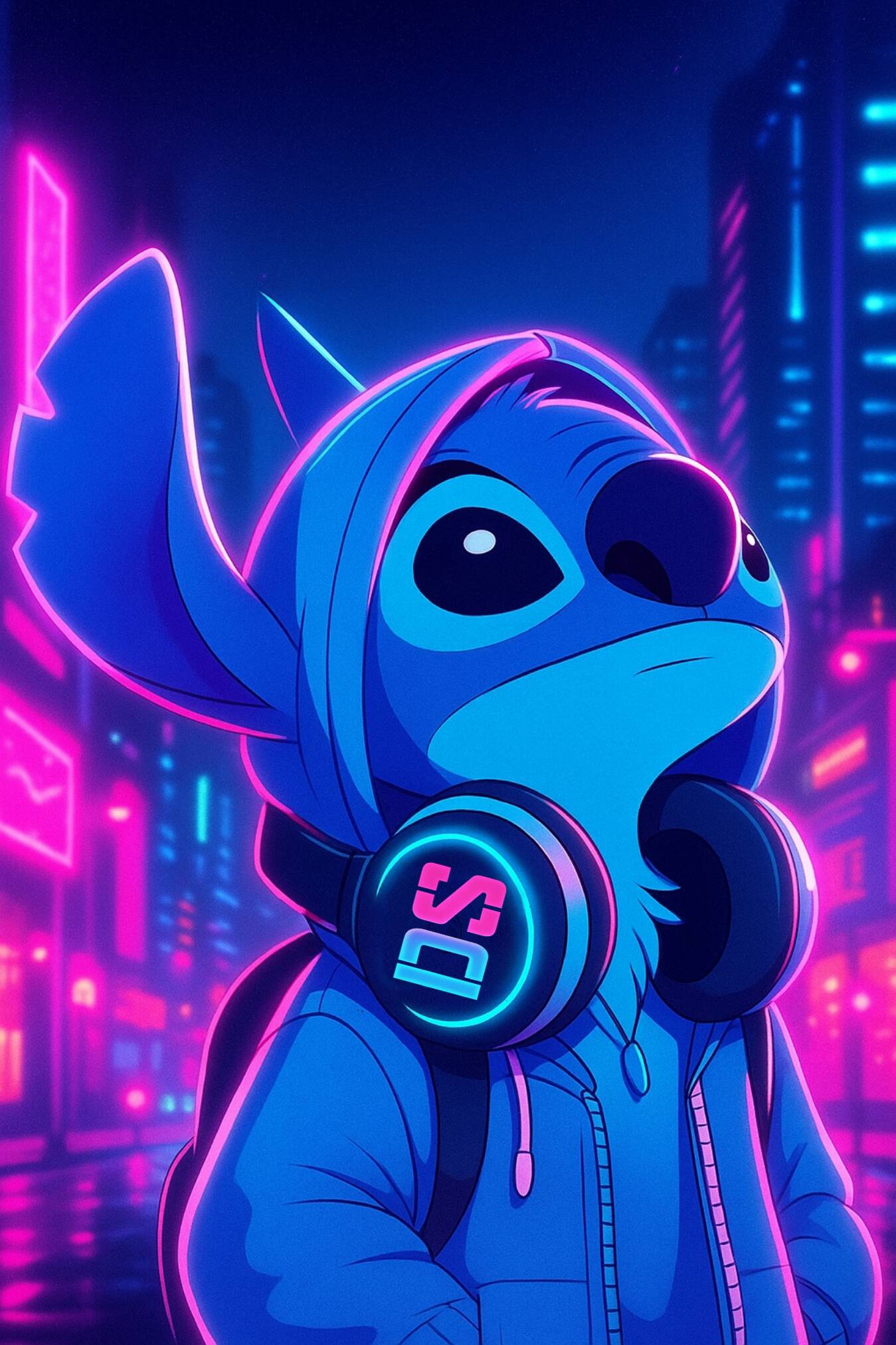 Stitch pfp Profile Picture Neon City Vibes
