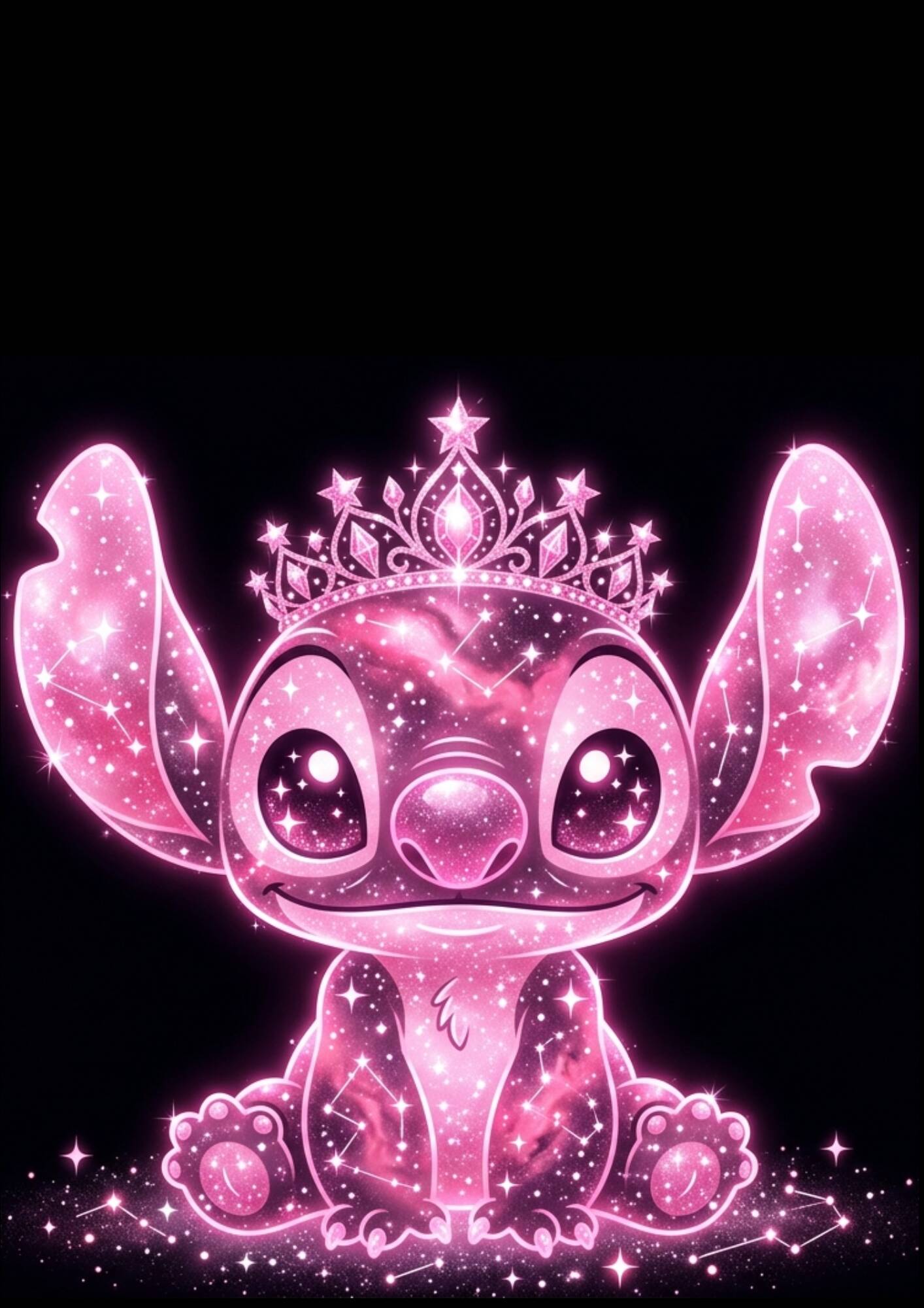 Stitch pfp Profile Picture Sparkling Pink Crown