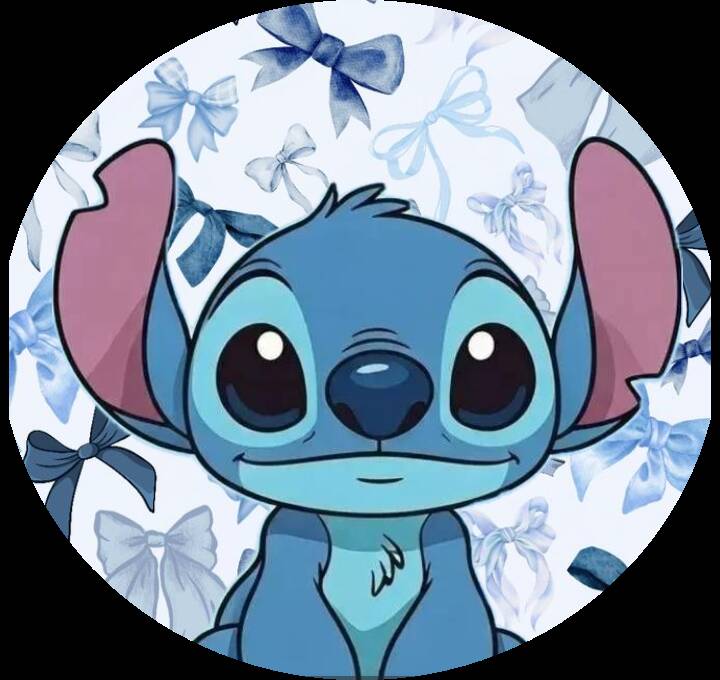 Stitch pfp Profile Picture with Blue Bow Background