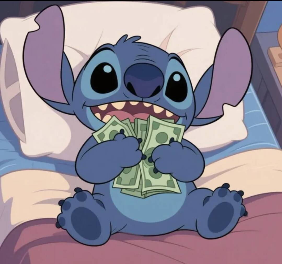 Stitch pfp Profile Picture Happy with Money