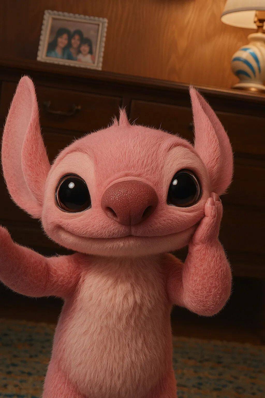Stitch pfp Profile Picture Cute Pink Smiling Face