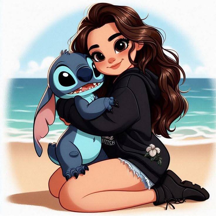 Stitch pfp Profile Picture Hugging on Beach