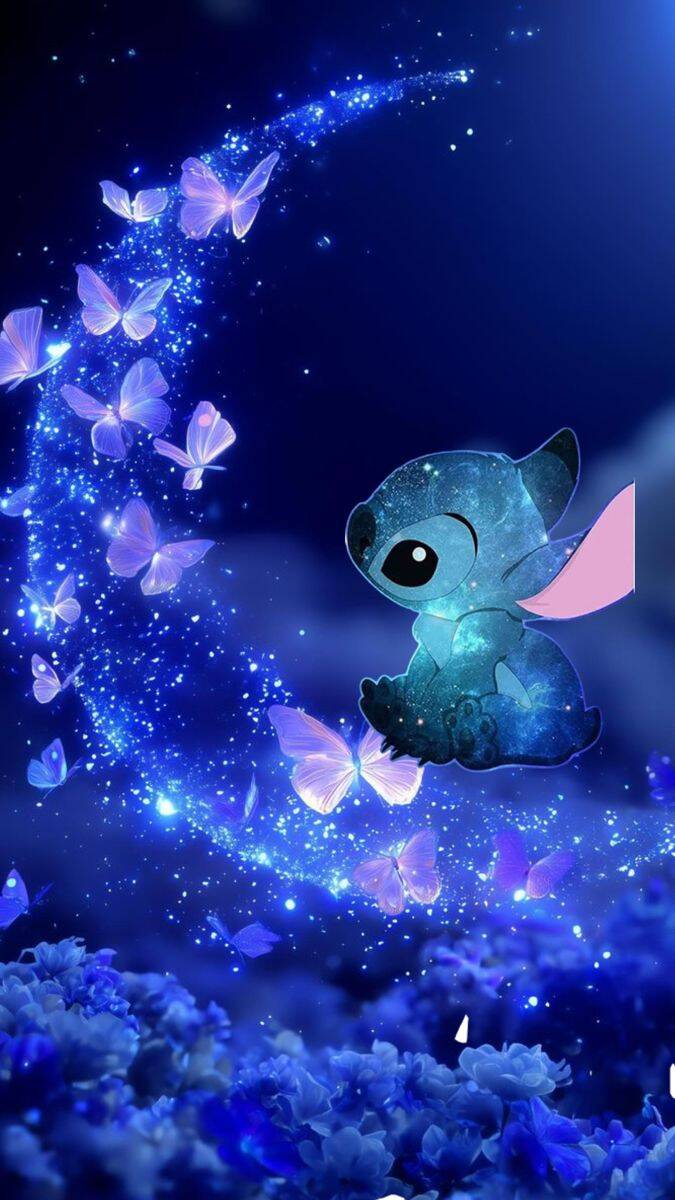 Stitch pfp Profile Picture Dreamy Night Sky with Butterflies