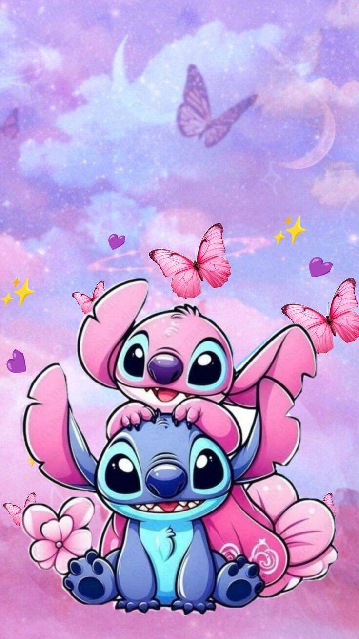 Stitch pfp Profile Picture with Angel and Butterflies