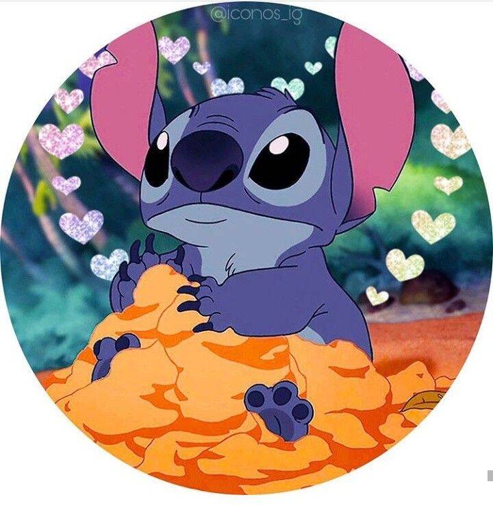 Stitch pfp Profile Picture Cute Heart Background