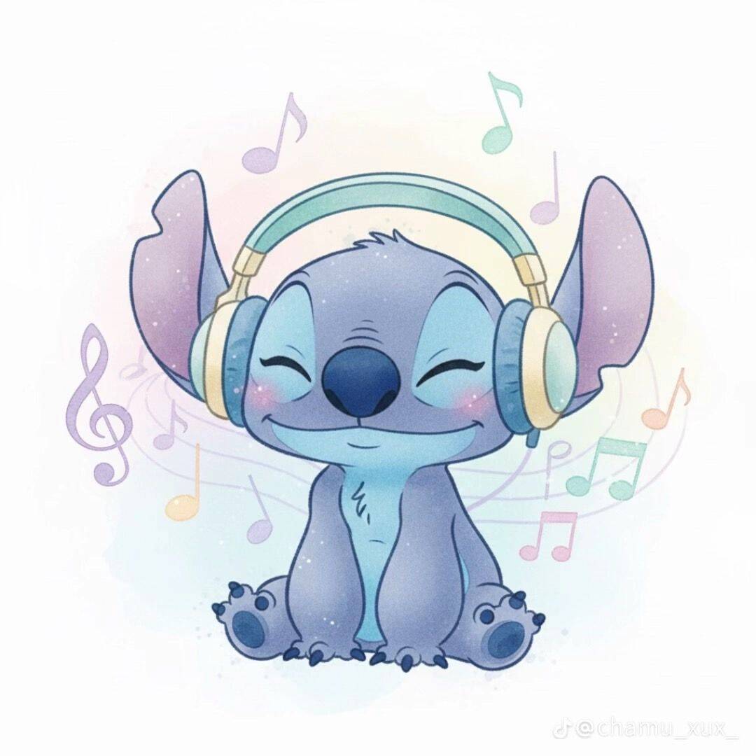Stitch pfp Profile Picture Listening to Music with Headphones