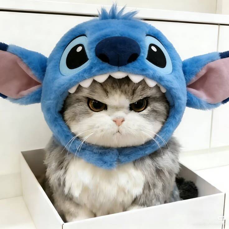 Stitch pfp Profile Picture Grumpy Cat in Stitch Costume