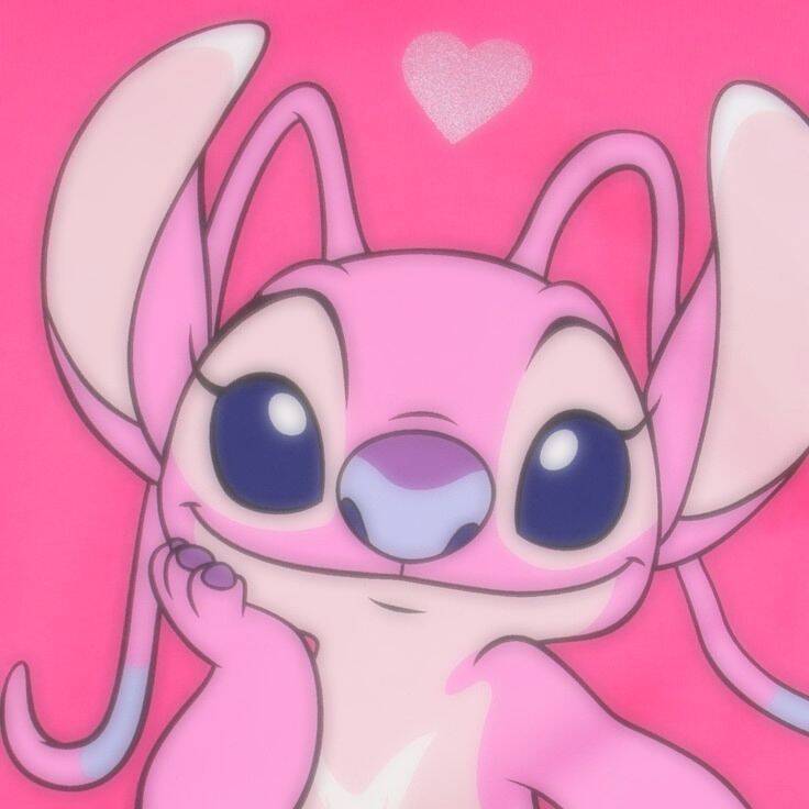 Stitch pfp Profile Picture Cute Pink Angel with Heart