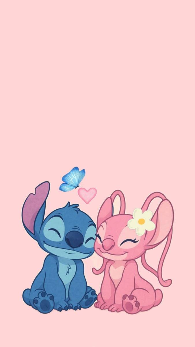 Stitch and Angel pfp Profile Picture with Butterfly and Heart