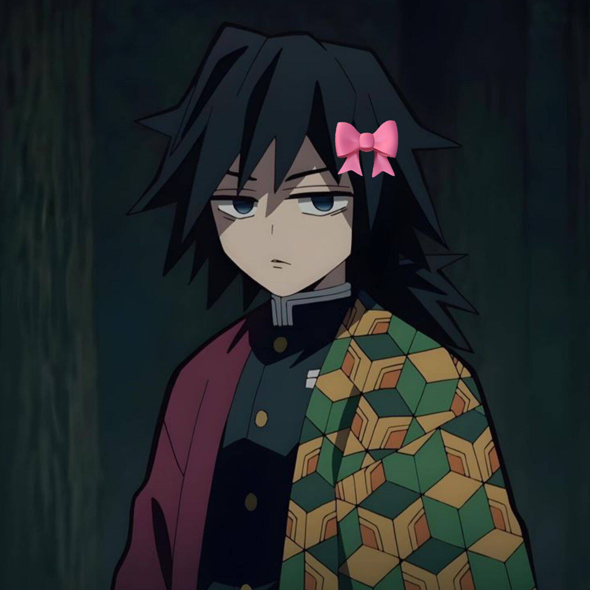 Demon Slayer pfp Profile Picture Giyu Tomioka with Pink Bow